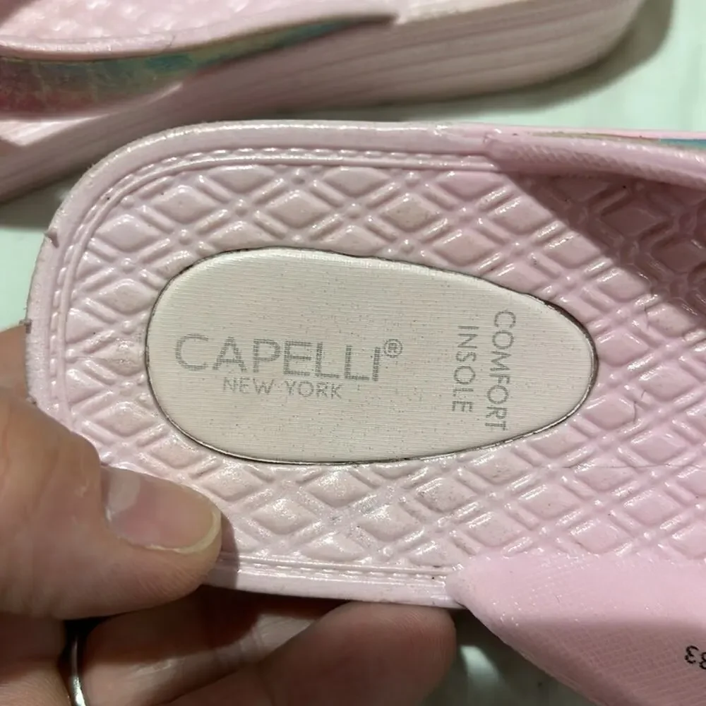 Capelli 12-13 wedge pale pink slide flip flop guc runs true to size